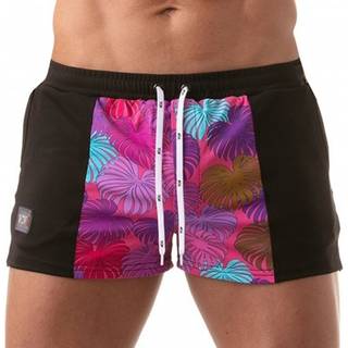 TOF Paris Floral Swim Shorts - Black - Pink