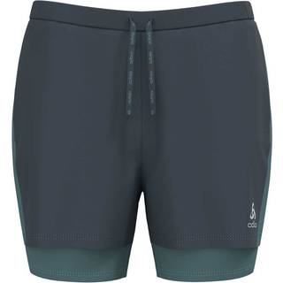 Odlo Essential 3inch 2in1 Running Shorts Women - Dark Grey, Turquoise, Size XS - dark_grey