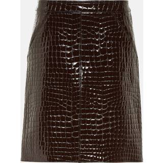 Tom Ford Croc-effect leather miniskirt - brown - XL