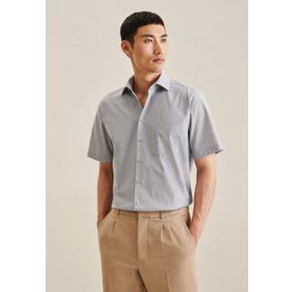 Seidensticker Herren Kurzarmhemd blau gemustert Comfort Fit