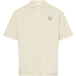 Maison Kitsune Fox Head Patch Polo T Shirt Beige