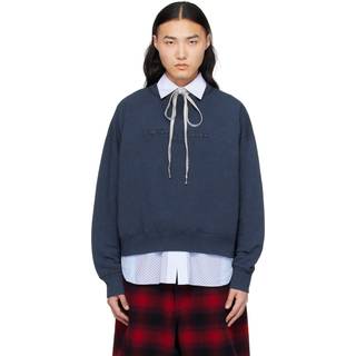 Maison Margiela Logo cotton jersey sweatshirt - blue - EU 50