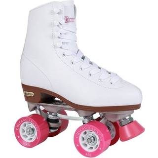 Chicago Skates Premium White Quad Roller Skates For Girls and Women Beginners Classic Justerable High-Top Design til indendørs eller udendørs skø