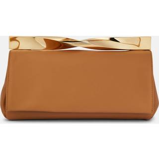 Aquazzura Twist leather clutch - beige - One Size
