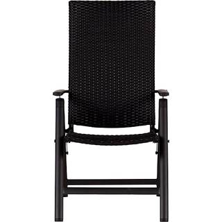 Havestol i sort aluminium og rattan