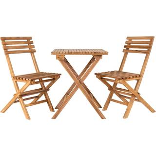 Cuenca cafésæt, 2 stole og 1 bord, teak, natur