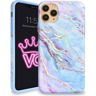 Velvet Caviar kompatibel med iPhone 11 Pro Max Case Marble for Women Girls - Cute Protective Phone Sages (Pink Irisent Holographic Blue)
