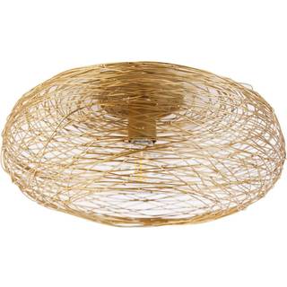 Loftslampe Kaviya Lindby, dæmpbar, Messing/guld, Stue/spisestue, Metal, Design