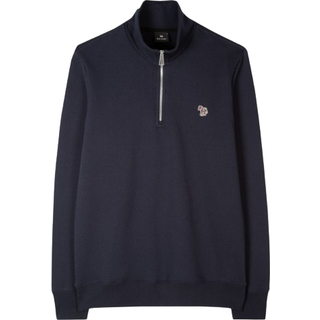 PS Paul Smith Zebra Organic Cotton Sweat Half Zip Navy