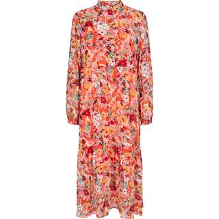 Liberte dame kjole MAGGIE - Orange Pink Flower - XS