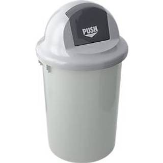 Affaldsspand i plast med push låg 47 liter grå