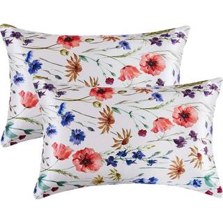 MR & HM Satin Pillowcase til h?r og hud Silk Satin Pillowcase 2 Pack King Size Pillow Cases S?t med 2 silkeagtigt pudebetr?k med konvolutlukning