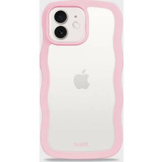 Holdit iPhone 12 / 12 Pro Wavy Cover - Pink / Transparent