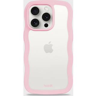 Holdit iPhone 14 Pro Max Wavy Cover - Pink / Transparent