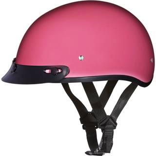 Daytona hjelme Half Skull Cap Motorcykelhjelm - DOT -godkendt Hi -Gloss Pink] L] Wvisor]