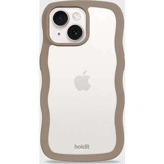 Holdit iPhone 15 / 14 / 13 Wavy Cover - Mocha Brown / Transparent