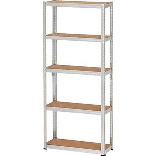 Værkstedsreol 75kg 5 hylder dybde 30cm galvaniseret stål mdf