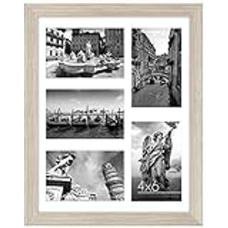 AmericanFlat 11x14 Collage Picture Frame in Driftwood - Viser fem 4x6 ramme?bninger eller en 11x14 ramme uden Mat - Engineered Wood Shatters Resi
