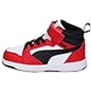 PUMA Rebound V6 Mid Toddlers&#39; Sneakers, Shoes, White/Black/Red, 22