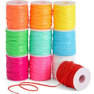50 meter hver lanyard streng Gimp -streng i 10 forskellige neonfarver til armb?nd Anklets halsk?der boondoggle n?glering plastik snor til kunst o