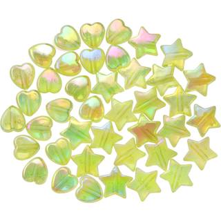 Tupalizy 100pcs mini akrylperler 9mm hjerte charme og 11 mm stjerne perler til smykker, der laver armbånd halskæder øreringe nøglering tilbehør D
