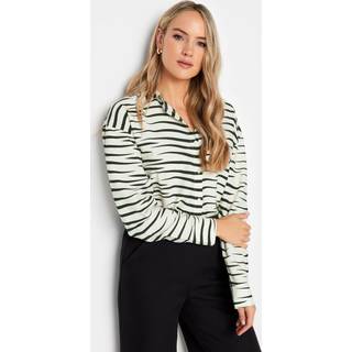 Lts Tall White & Black Zebra Print Classic Collar Shirt 18 Lts | Tall Women's Shirts & Blouses