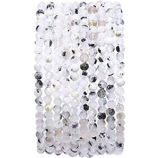 Beadia Facettered Natural White Spectrolite Stone Round Loose Semi Gemstone Perler til smykker, der fremstiller 3-3,5 mm 38 cm