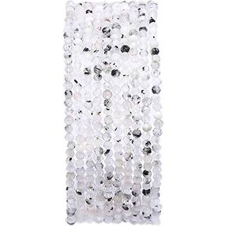 Beadia Facettered Natural White Spectrolite Stone Round Loose Semi Gemstone Perler til smykker, der fremstiller 2-2,5 mm 38 cm