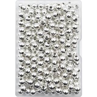 200 stykker 8 mm s?lv jern metalafstand perle runde l?se perler
