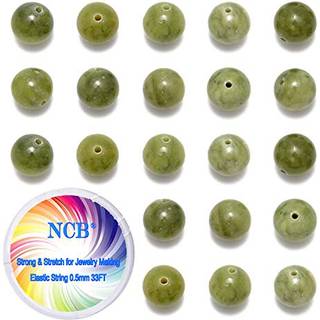 NCB Naturstone Perler 100 stk 8 mm rund canadisk jade ?gte ?gte sten perler l?s ?delstenhulst?rrelse 1mm DIY charme glatte perler til armb?nd hal