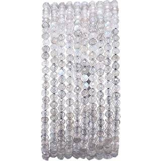 Beadia Facettered Natural Spectrolite Stone Round Loose Semi Gemstone Perler til smykker, der fremstiller 2-2,5 mm 38 cm