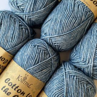 Bomuld til den centrale strik & h?klet Heather Yarn bl?d til babyer (gratis m?nstre) 6 Skeins 852 yards/300 gram Let Worsted Gauge #3 (Jean Blue)