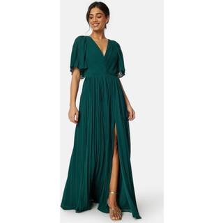 Pleated Slit Gown