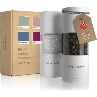 Lars Nysam Salt og Pepper Grinder Set I Salt og Pepper Mills med justerbar keramisk slibemaskine 2 stykker I Manual Design Spice Grinder Set (Sno