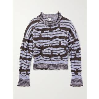 Bottega Veneta - Jacquard-Knitted Cotton Sweater - Men - Blue - L