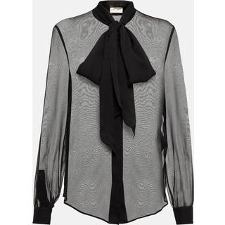Saint Laurent LavalliÃ¨re silk blouse - black - XL