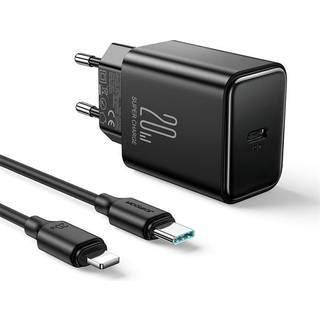Joyroom Vægoplader USB-C 20W PD med Lightning Kabel - Sort