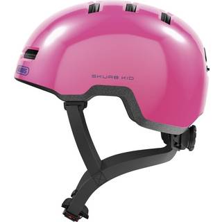 ABUS Hjelm Skurb Kid i Shiny Pink M - In-Mold Teknologi, Justerbart System til Hestehaler, Størrelsesjustering med Robust Plastikring
