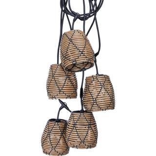PR Home udendørs lyskæde Lollo, rattan-look, 5-flammede
