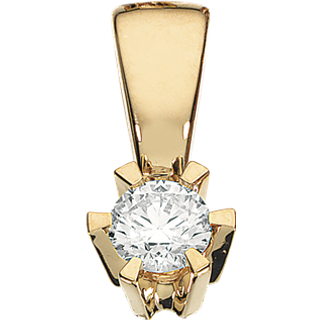 Prinsesse Vedhæng i 14kt. guld m. 0,13ct. diamant