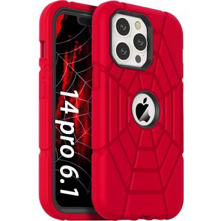 Grifobes designet til iPhone 14 Pro-sag til drenge tyk silikone 3-i-1 kraftig st?dbestandig robust beskyttende I telefon 61 tommer gummi d?kning