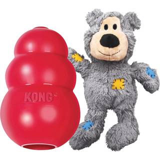 Kong - Klassiske og vilde knob Bear - Dog Chew Toy og udstoppet hunde reb legetøj - til små hunde