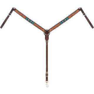 Turkis kryds turkis perleret lige brystkrave mørk olie 1,25