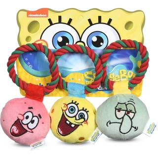 SpongeBob Squarepants til kæledyr 3 pc ferie ornamenter plys med rebhund legetøj med squeaker hund legetøj til svampebob fans knirkende hund lege