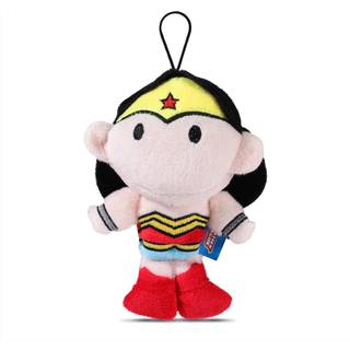 DC Comics for Pets Wonder Woman Mini Plush Figure Dog Toy 6 """" | Squeaky Plush Dog Toy | Sjov og yndig lille hundelegetøj til små hunde i rødt hu
