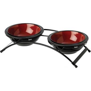 Petrageous 91457 Buddys Bedste st?lramme Non-Skid Anti-Slip Raised Dog and Cat Feeder 13-tommer med 5,75-tommer med 3-tommer h?j med 2 opvaskemas