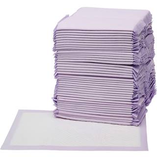 Amazon Basics Cat Pee Pads 100 Count Universal Fit til kattebakke Lugtkontrol med citronduft hvid/lilla