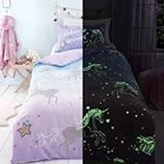 Bedlam Bedlam Lilac Ombre Unicorn Glow in the Dark Duvet Cover Set