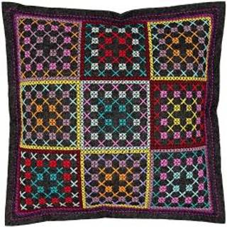 Filzkissen zum Besticken mehrfarbige Quadrate 42x42cm - Anthrazit