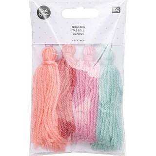 Quasten 9cm 4 Stück - Pastell
